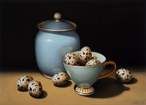 STILL LIFE WITH DUCK EGG BLUE ~ Archival print