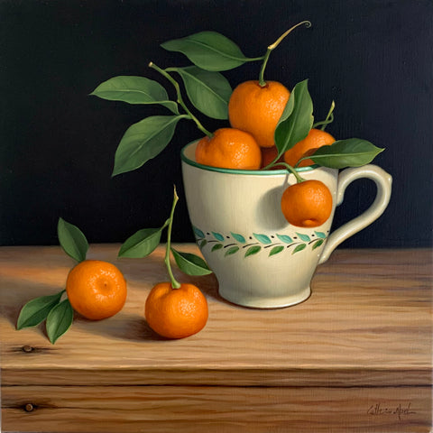 STILL LIFE WITH CUMQUATS IN A TEACUP