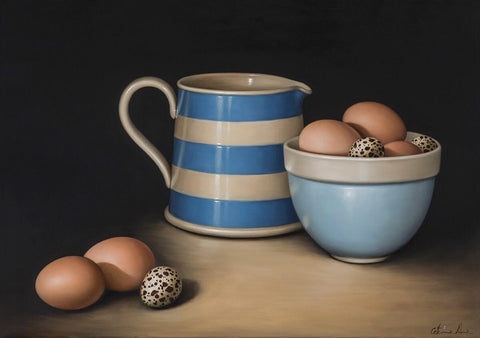 STILL LIFE WITH BLUE & CREAM JUG ~ Archival print