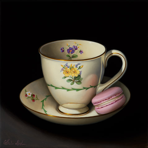 TEASCAPE WITH PINK MACARON ~ Archival print